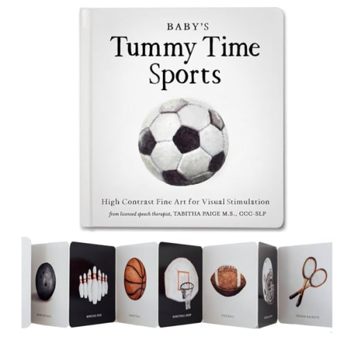 Baby's Tummy Time Sports: High-Contrast Fine Art for Visual Stimulation (Tabitha Paige Children's Book Series)