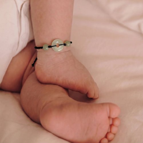 Baby Collection | Peace Buckle — Black Woven Baby Bracelet/Anklet | seree