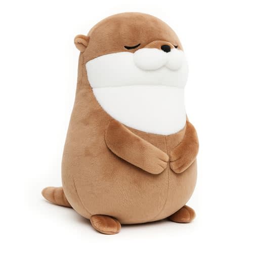 WEIGEDU Otter Stuffed Animals Sleeping Plush Toys with Embroidered Eyes for Boy Girl Kids Birthday Christmas Bedtime Gifts, 12 inches
