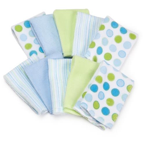 Spasilk 10 pack Soft Terry Washcloth - Blue