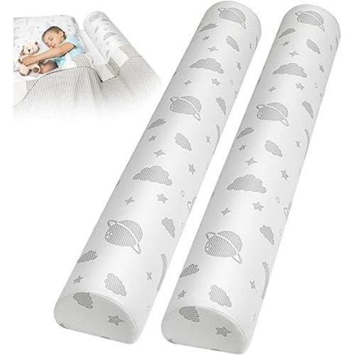 Lilian&Gema 2 Packs Bed Bumper for Toddlers, Bed Rail for Toddlers, Toddler Bed Rails, Foam Bed Rails Bed Bumper for Queen, King, Twin, Full-Size Beds with Washable Cover