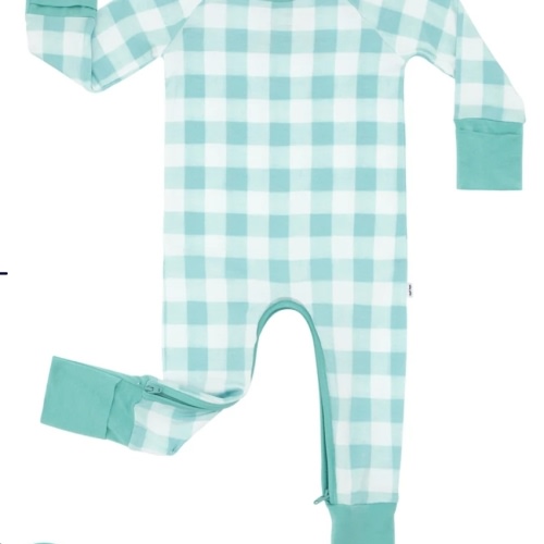 Aqua Gingham Crescent Zippy