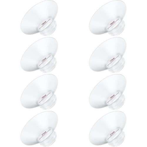 8PC Flange Insert 15/17/19/21mm Compatible with Momcozy M5/M6//M9 Wearable Breast Pump Replacement, BPA Free Silicone M5/M6/M9 Flange Inserts Same Suction as OEM(8PC-4Size)