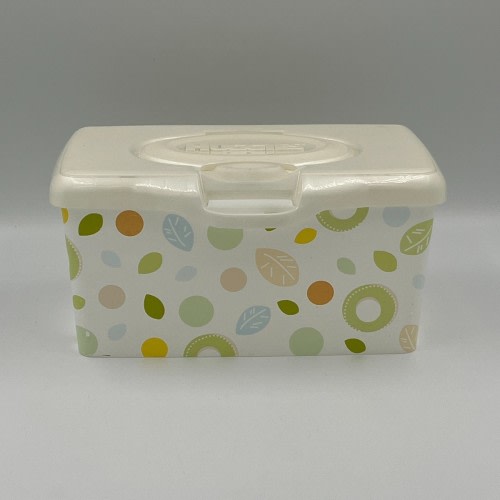 Huggies EMPTY Baby Wipes Blue Green Orange Leaves Dots Dispenser Container