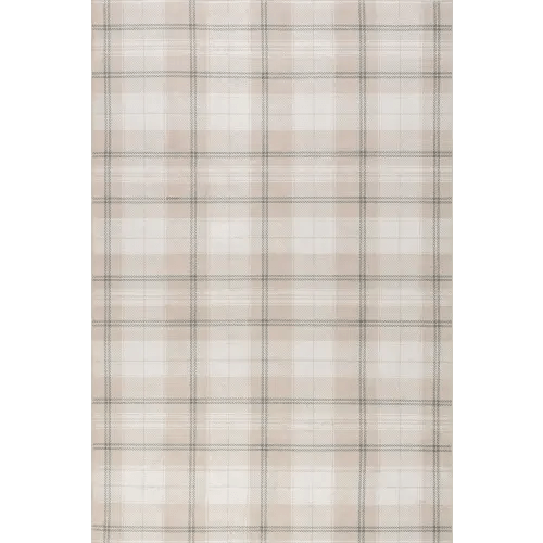 Raye Plaid Spill Proof Washable Rug | Beige – Rugs USA