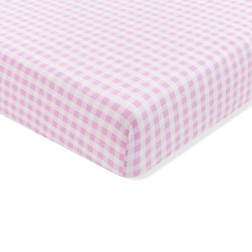 Crib Sheet in Gingham Thistle