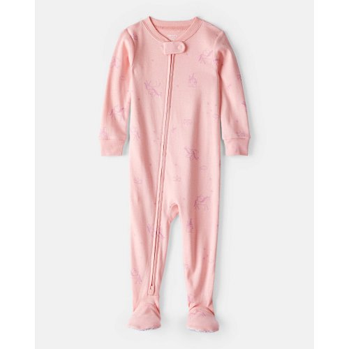 Baby Girl Fairy Star Print 100% Cotton Long-Sleeve Snug Fit 1-Piece Pajamas - Pink | Carter's
