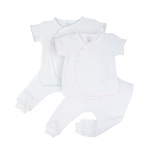 Paty Knit Long Sleeve or Short Sleeve Button Up Kimono Set - PatyInc