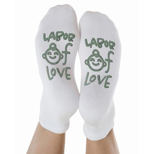 Kindred Bravely Labor and Delivery Inspirational Fun Non Skid Socks for Maternity and Pregnancy