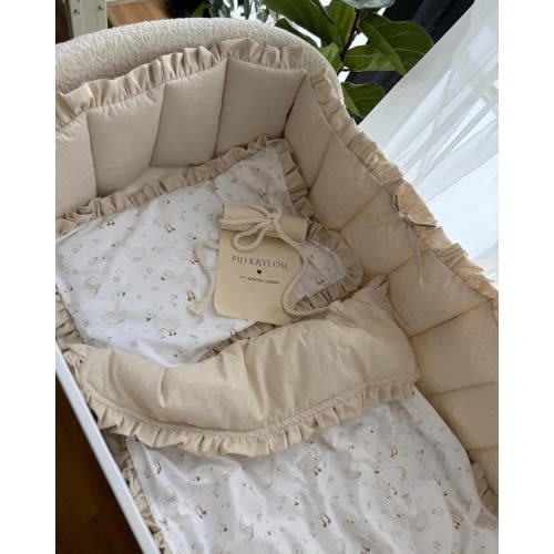 Handmade Goose Crib Bedding Set – Organic Cotton Neutral Nursery
