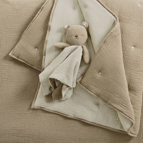 Cloud Muslin Cocoa/Beige 5pc Bedding Set - Levtex Baby