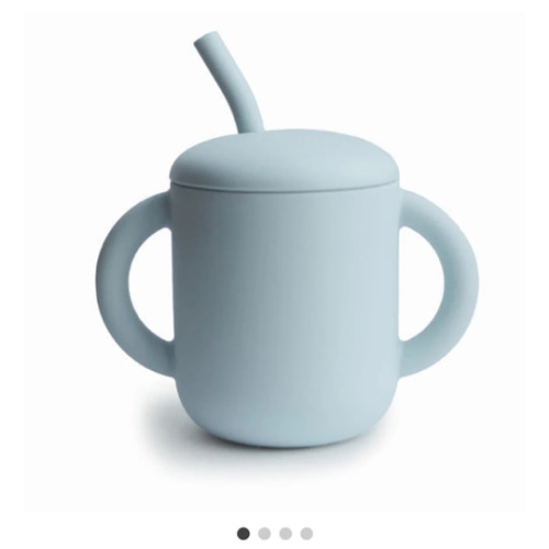 Mushie Silicone Training Cup w/ Straw – Hazel & Fawn