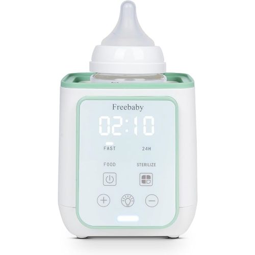 Freebaby Bottle Warmer, Fast Baby Bottle Warmer for Breast Milk & Formula, Multi-Temperature Setting, Universal Fit for All Bottles, Auto Shut-Off, Defrost & Food Heating (Green)