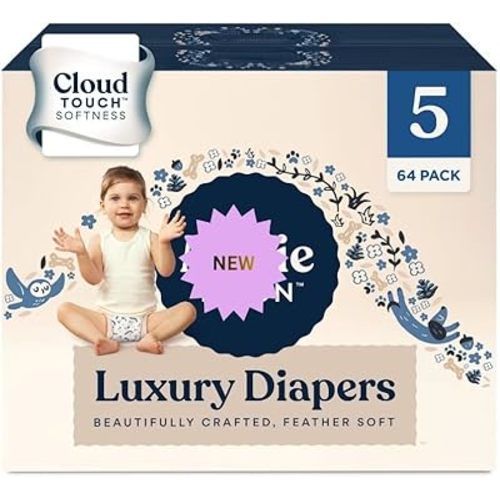New~Millie~Moon Lux~URY Diapers – Ultra Soft CloudTouch Diapers with 12 Hour Absorbency (Size5-64Count)