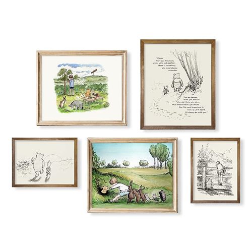Winnie The Pooh Nursery Decor - Toddler Room Decor - You Are Braver Than You Think - Motivational Quotes for Kids - Vintage Hundred Acre Wood Poster - Gifts for Winnie Fans Lover - Little Boys Décor
