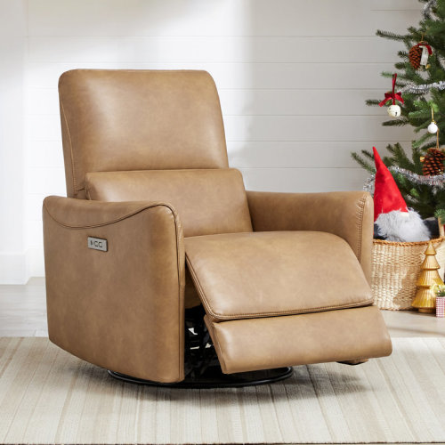 Ebern Designs Mikkel Vegan Leather Swivel Power Recliner & Reviews | Wayfair