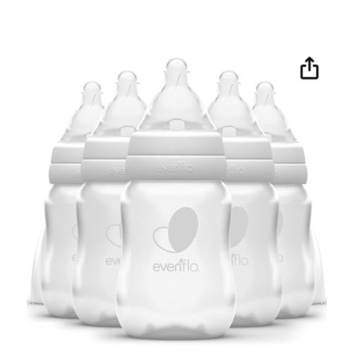 Evenflo Feeding Premium Proflo Venting Balance Plus Standard Neck Baby, Newborn and Infant Bottles - Developed by Pediatric Feeding Specialists - 4 Ounce (Pack of 6)