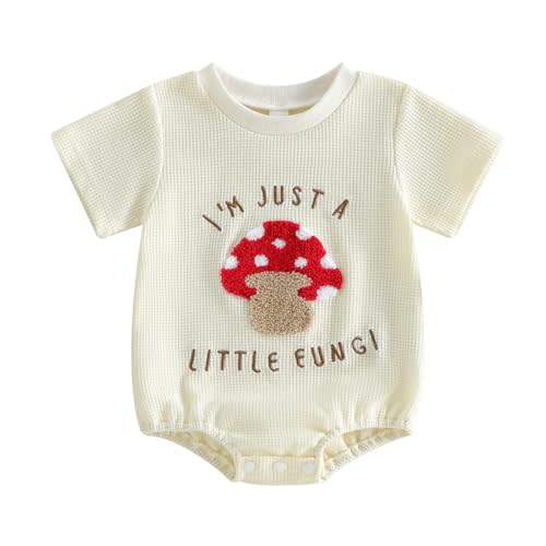 Newborn Baby Embroidered Sweatshirt Bubble Romper Unisex Boy Girl Mushroom Bird Bodysuit Fall Winter Clothes