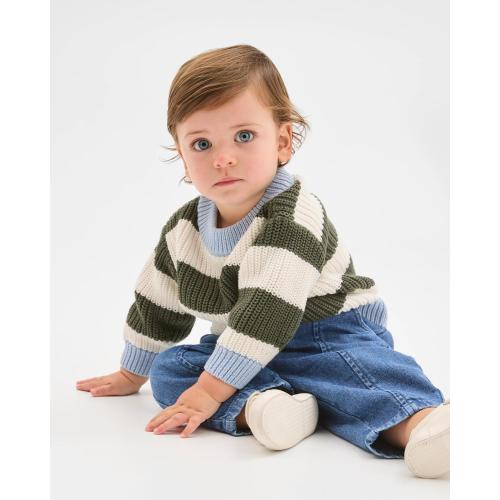 Target Baby Baby Organic Cotton Chunky Rib Knit Jumper - Kmart