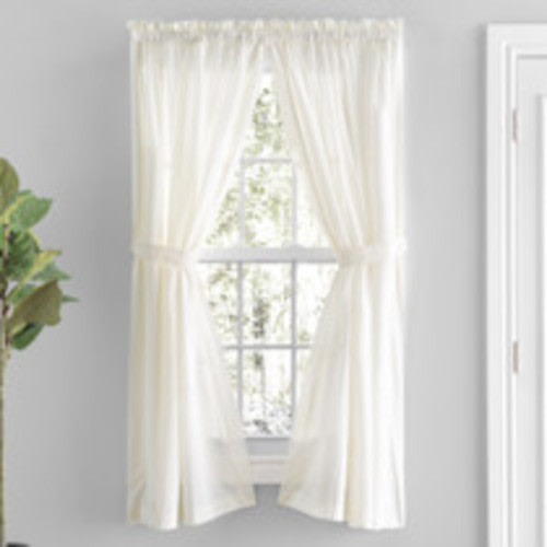 Ricardo Trading Simplicity Rod Pocket Tailored Panel Pair w/Tiebacks - Natural, 80"W X 63"L, 2