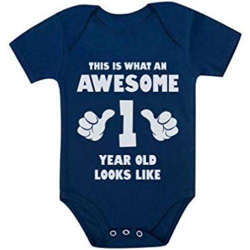 Tstars 1st Birthday Bodysuit for Baby Boys or Girls - This Is What an Awesome 1 Year Old Looks Like Outfit