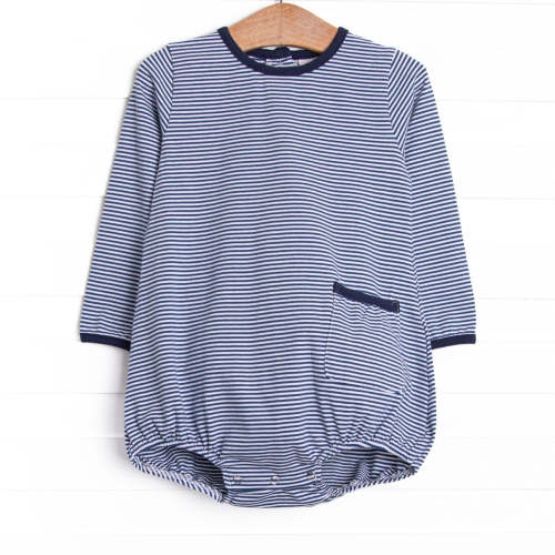 Noah Long Sleeve Pocket Bubble, Navy Stripe – Stitchy Fish