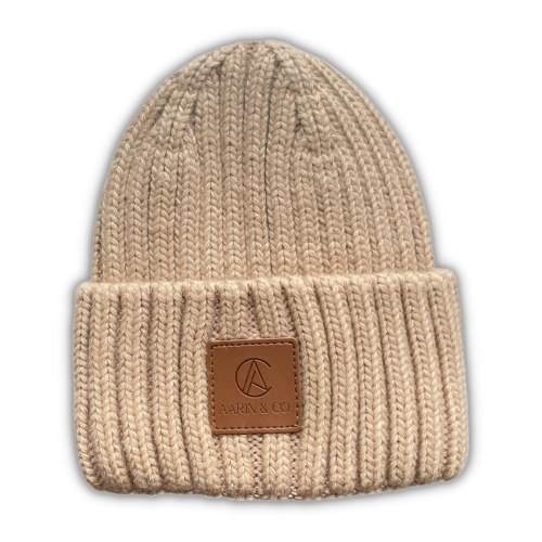 Camel Ribbed Knit Beanie
