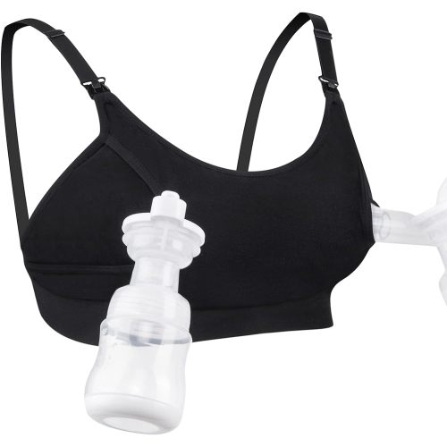 Momcozy Hands Free Pumping Bra, Adjustable Breast-Pumps Holding and Nursing Bra, Pumping & Nursing Bra in One at Amazon Women’s Clothing store