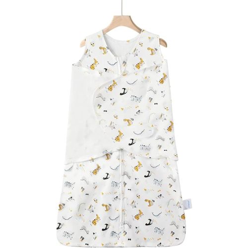 Swaddle-Blanket Baby Girl & Boy Swaddles Newborn Infant Transition 100% Cotton Wrap Blankets, 3-Way Adjustable Wearable Blanket, TOG 1.0 (Dinosaur, Small, 0-3 Month)