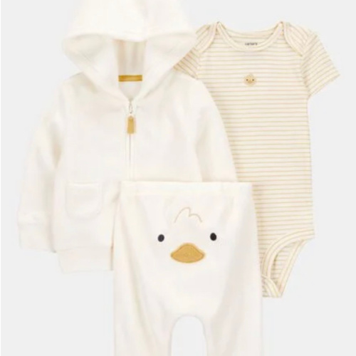 Baby 3-Piece Duck Little Cardigan Set - Ivory | Carter's