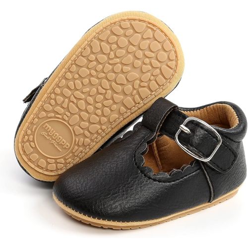 SOFMUO Baby Boys Girls Lace Up Leather Sneakers Soft Rubber Sole Infant Moccasins Newborn Oxford Loafers Anti-Slip Toddler Wedding Uniform Dress Shoes