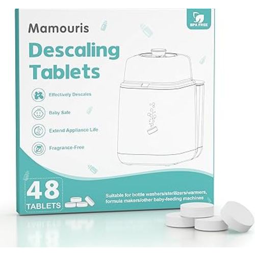 Baby Descaling Tablets: Ideal for BabyBrezza, Momcozy Baby Bottle Washer and ALL BRANDS of Baby Feeding Appliances, 48 Count Remove Milk & Limescale