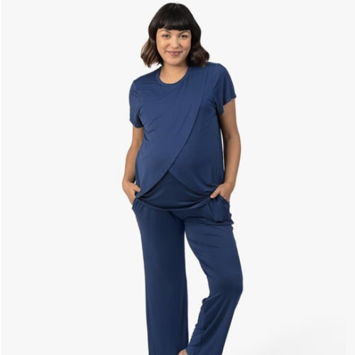 Kindred Bravely Tulip Hem Maternity Pajamas & Postpartum Lounge Sets for Women, Short Sleeve Nursing Pajamas