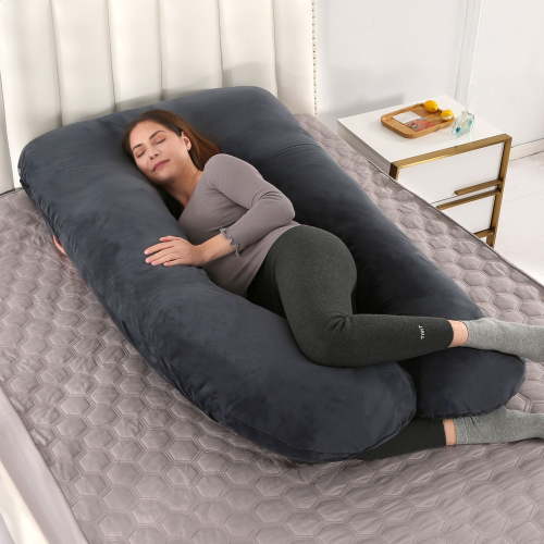 Samoyeec Pregnancy Maternity Pillows Cover for Sleeping, Removable U-Shape Fulled Body Pillow Cover, Support for Back, Hips, Legs, Belly for Pregnant Women(Only Pillow Cover, Not Including Pillow)