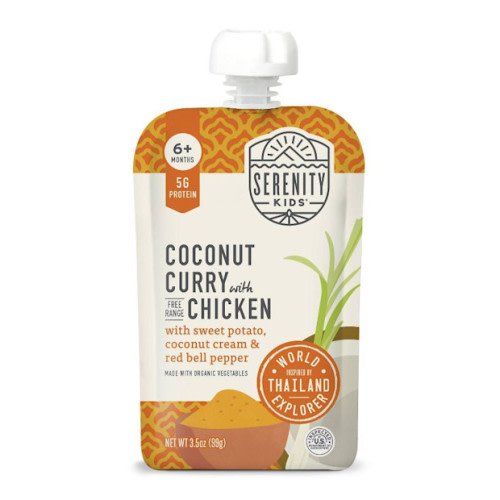 Serenity Kids Coconut Curry with Free Range Chicken and Organic Vegetables Baby Food Pouch - 3.5oz
