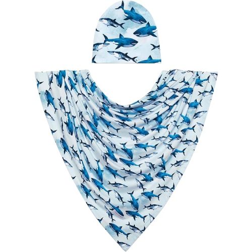 Posh Peanut Baby Swaddle Blanket & Beanie - Matching Newborn Swaddle Set, Doubles As Receiving Blanket or Nursing Cover