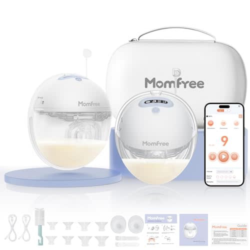 Wearable Double Breast Pump: Hands-Free Electric Pumps Wireless App Compatible with Personalized 3 Modes & 9 Levels - Independent Breastmilk Storage | Upgraded Soft Sealed Cushion Insert | 2-Pack Blue