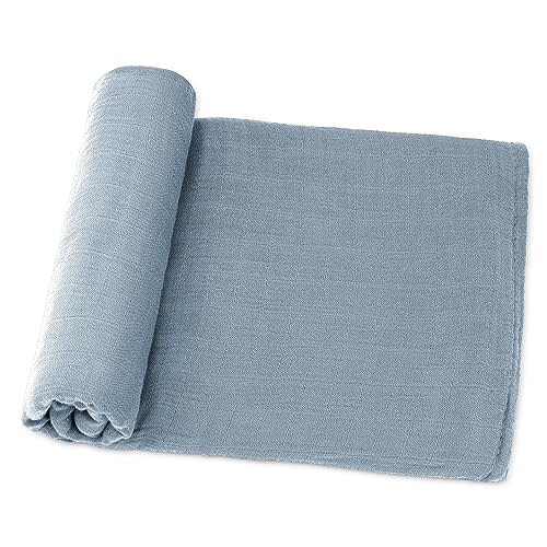 Comfy Cubs Muslin Swaddle Blankets Pack of 1 - Pacific Blue | Soft, Gentle & Breathable Baby Muslin Blankets, Large Multipurpose Wraps for Newborns, Self-Soothing Soft Cotton Baby Blanket
