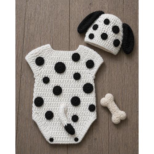 Crochet Dalmatian Dog Costume: Newborn Photo Prop