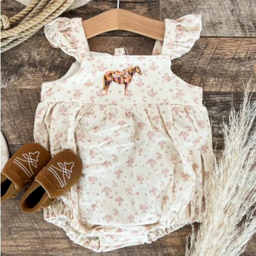The Good Horse Pink Floral Romper