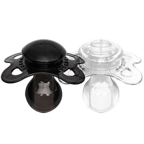 LittleForBig Bigshield Generation-3 Big Sized Pacifier Candy Gloss 2 Paci Pack - Black and Crystal
