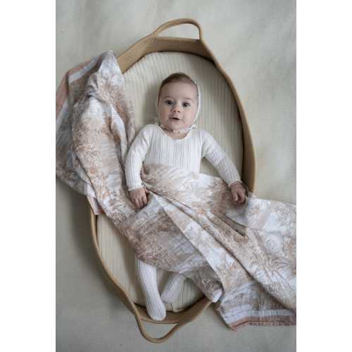 Neutral Jungle Toile Muslin Blanket