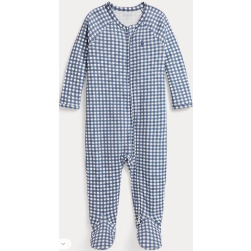 Ralph Lauren Gingham Cotton Footed Coverall
