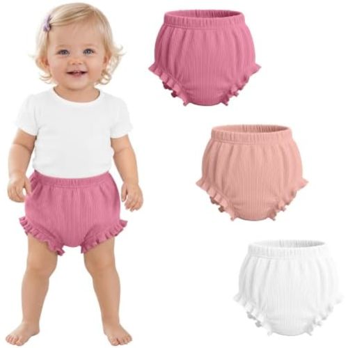 3 Pack Baby Ribbed Bloomers 6M-4T
