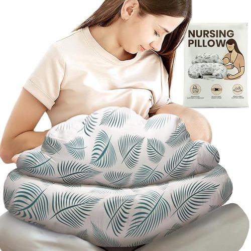 PILLANI Nursing Pillow for Breastfeeding, Breast Feeding Must Haves, Baby Pillow, Breast Feeding Pillow for Mom & Baby, Removable Cotton Cover, Adjustable Waist Strap, Breastfeeding Essentials Newborn