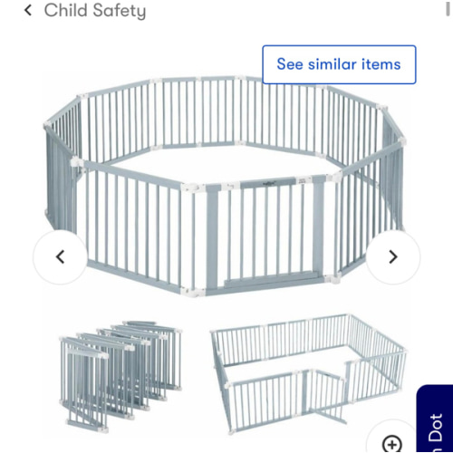 Kidbot Baby Playpen 10 Panel Wooden Safety Gate Kids Pet Dog Activity Centre Fence Play Yard Pen Travel Foldable Toddler Guard Barrier Safe Enclosure