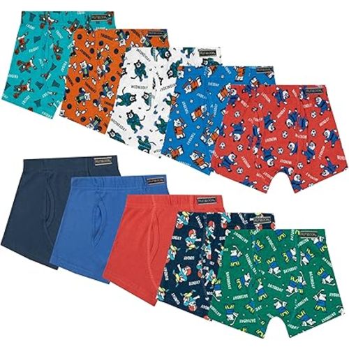 Fruit of the Loom boys And Toddler Boxer Briefs, Tag Free & Breathable Underwear, Assorted Color Multipacks