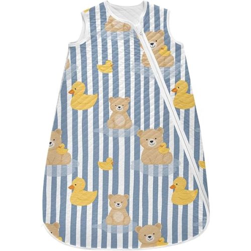 vvfelixl Cute Cartoon Bear Rubber Duck Baby Sleeping Bag Sleep Sack,Baby Wearable Blanket Sleep Suit for 0-6 Months