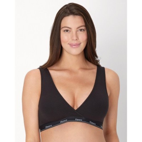 Hanes Maternity Women's Lounge Nursing Bralette Black M