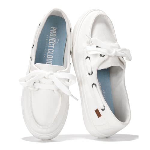Project Cloud Canvas Sneakers for Women - Memory Foam Slip On Shoes Women Footwear - Lightweight and Non Slip Fashion Sneakers (Seasalt)